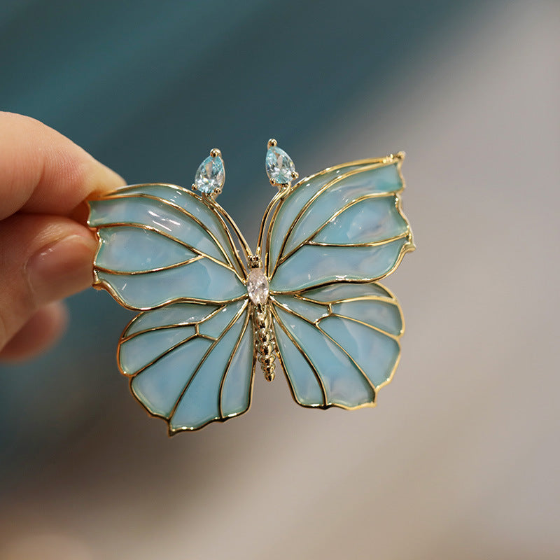 Buddha Life Blue Ocean Butterfly Brooch