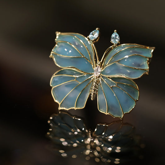 Buddha Life Blue Ocean Butterfly Brooch
