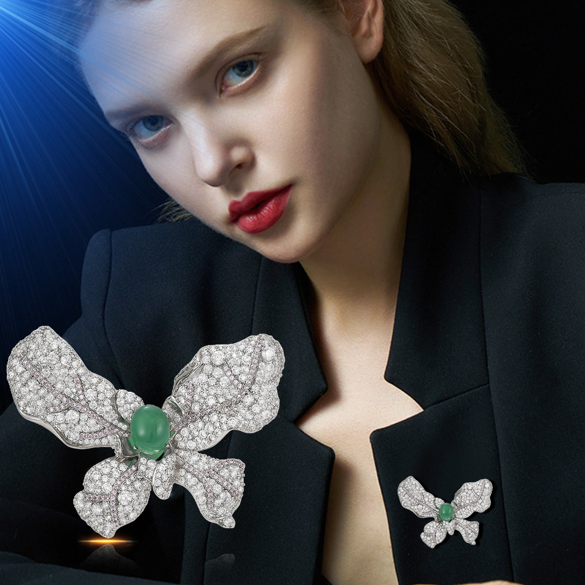 Three-dimensional Bright Butterfly Brooch Flash, Autumn and Winter Corsage Coat Gift, Coat Dress Pin, Christmas Gift, New Year's Gift