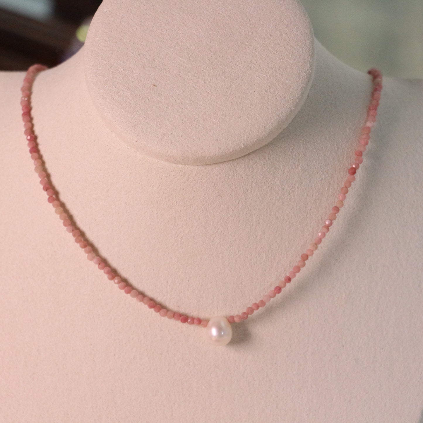Buddha Life Water Lily Series Red Pink Pearl Necklace Bracelet Ring