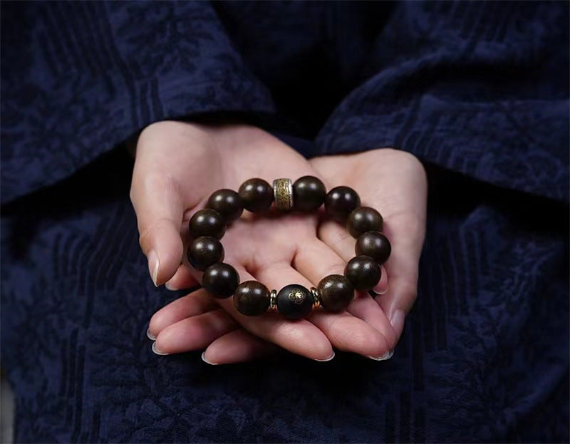 Buddha Life The Twelve Zodiac Signs Natal Buddha Guardian Buddha Natural Agarwood Obsidian Bodhisattva Peace Bracelet