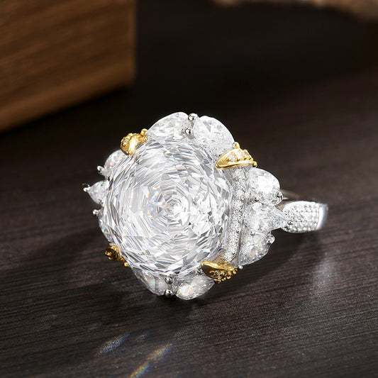 S925 Sterling Silver Camellia J Ring Atmospheric High Sense Versatile Temperament Flower Women's Opening Ring