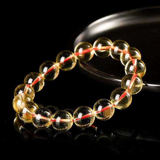 Buddha Life 8A Grade Natural Citrine Bracelet Ice  Single Circle Crystal Bracelet.