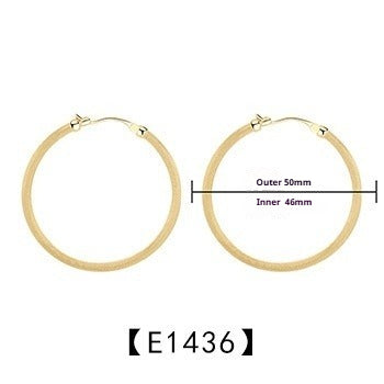 New 925 Sterling Silver Earrings Matte Circle Stud Earrings