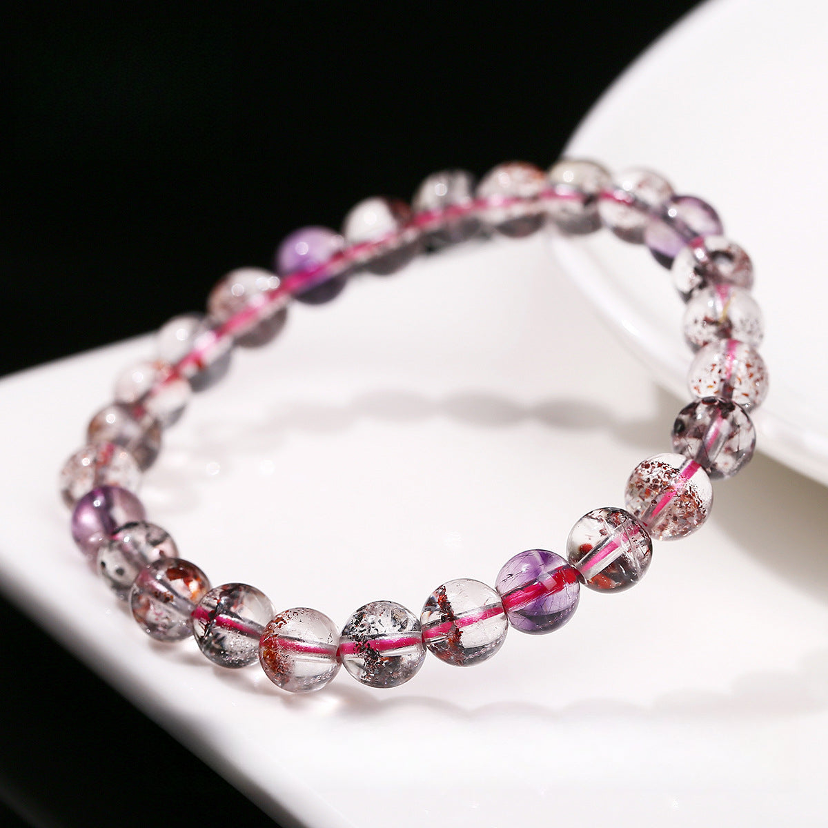 8A Natural Ice Transparent Amethyst Bracelet