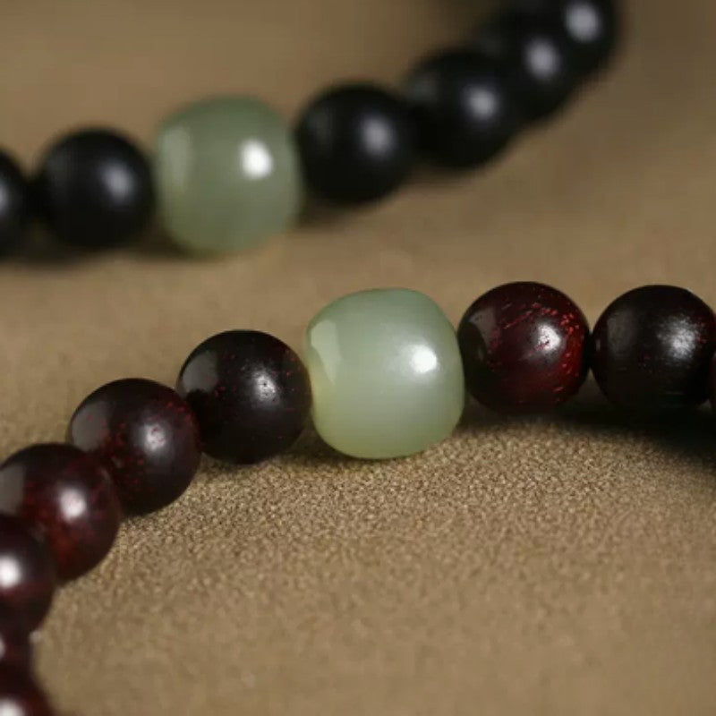 Buddha Life Natural lobular red sandalwood bracelet for men and women couples