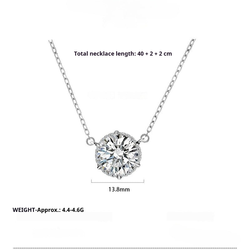 S925 Sterling Silver Necklace Female Niche Design Inlaid Zircon Collarbone Chain