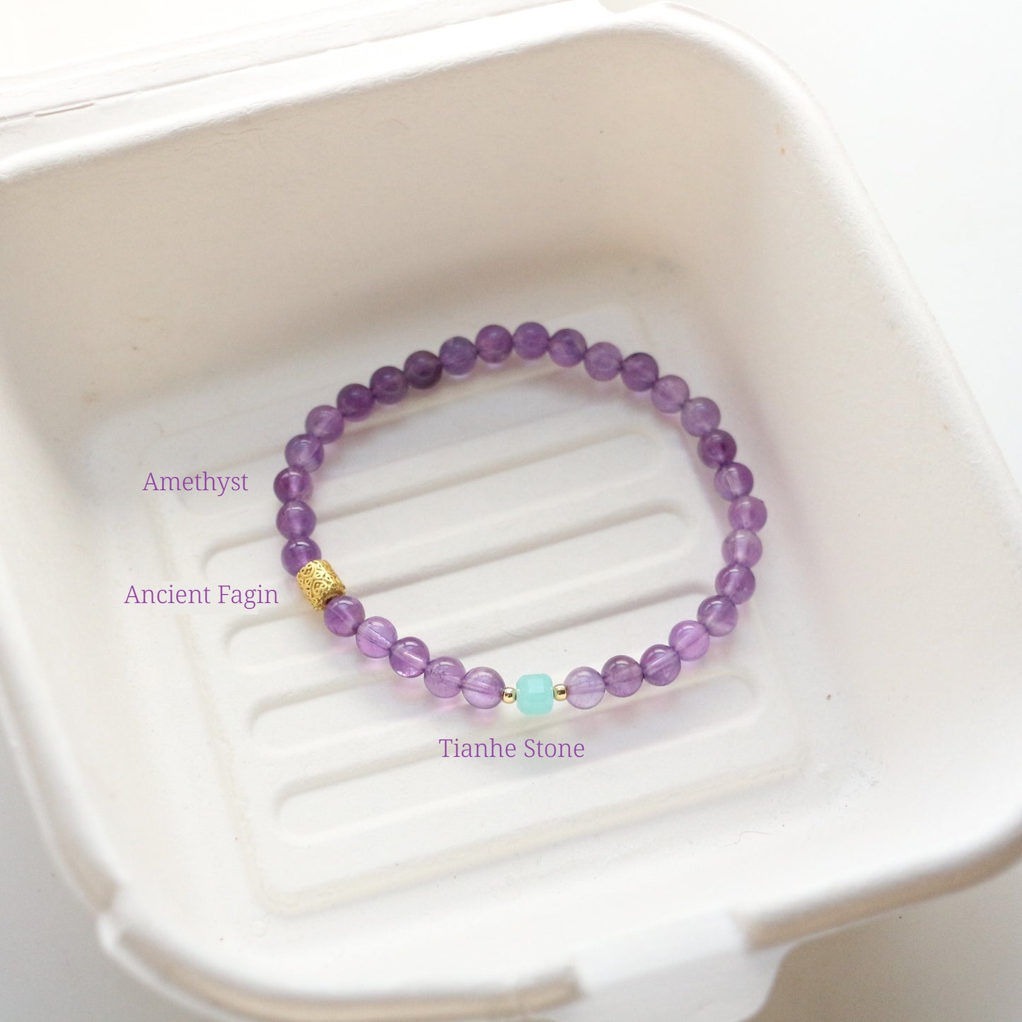 Buddha Life Amethyst Tianhe Stone Bracelet