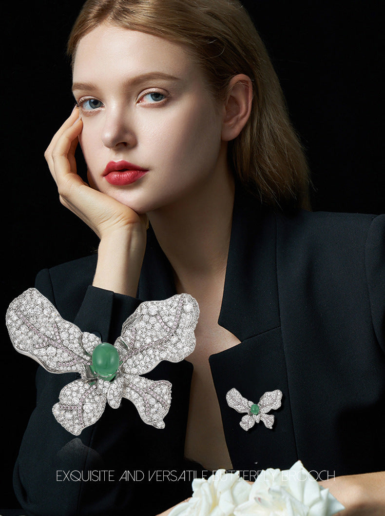Three-dimensional Bright Butterfly Brooch Flash, Autumn and Winter Corsage Coat Gift, Coat Dress Pin, Christmas Gift, New Year's Gift