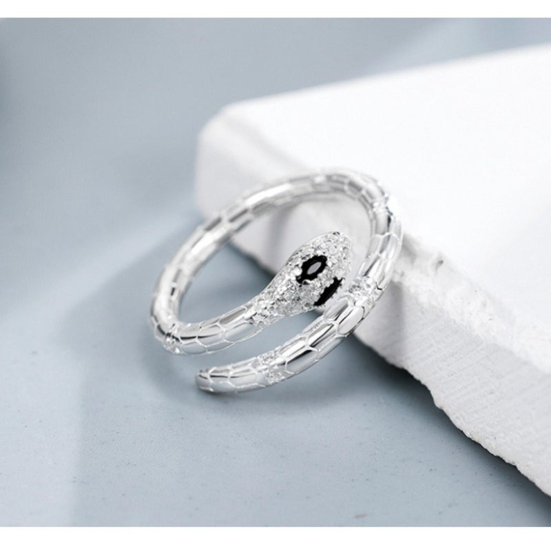 Dapaza's New S925 Sterling Silver Serpentine Zircon Ring