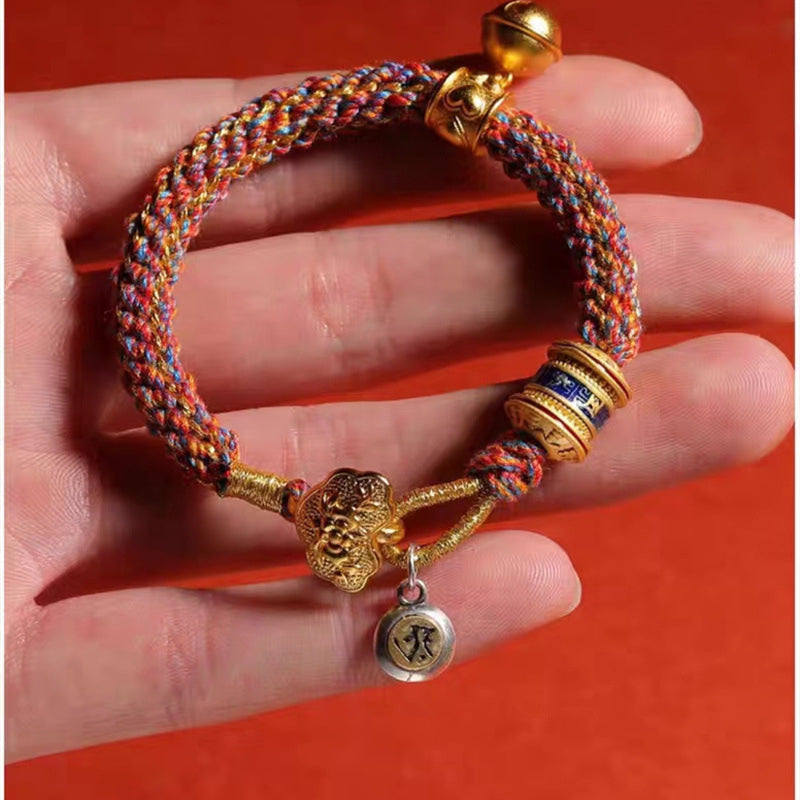 Buddha Life Zodiac Natal Buddha Woven Hand Rope Ping An Natal Year Bracelet