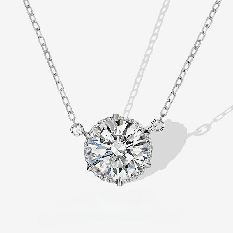 S925 Sterling Silver Necklace Female Niche Design Inlaid Zircon Collarbone Chain