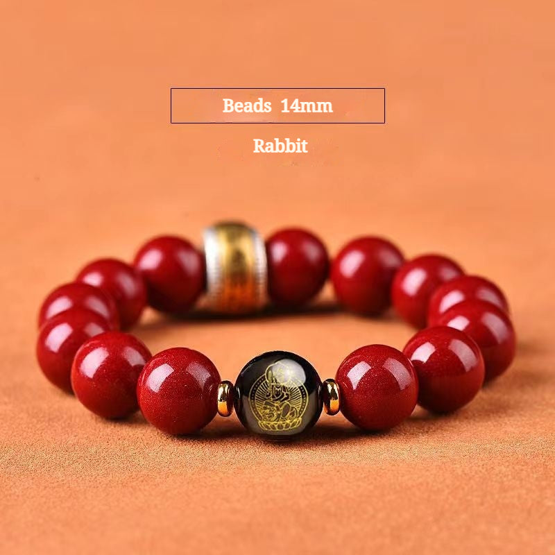 Buddha Life Cinnabar Sterling Silver Natal Buddha Chinese Zodiac Bracelet