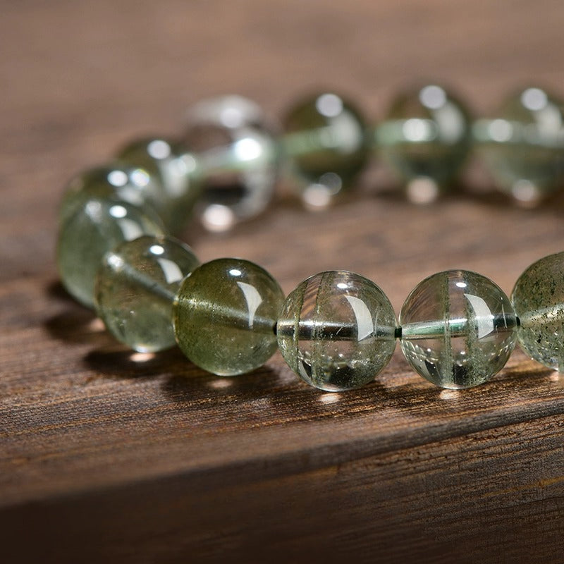 Buddha Life Natural Green Ghost Crystal Zodiac Guardian Buddha Bracelet