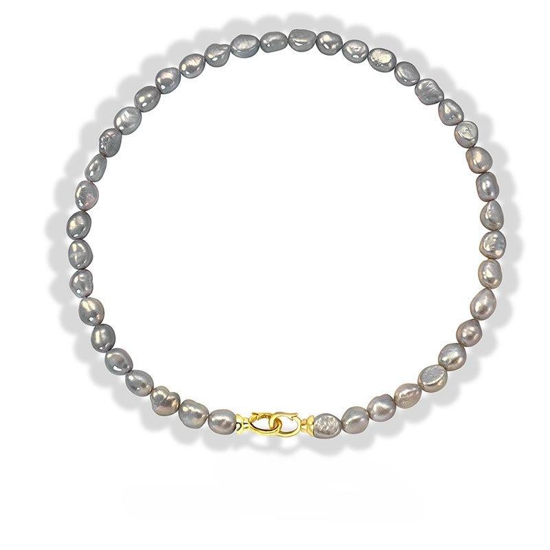 S925 Sterling Silver Baroque Pearl Necklace