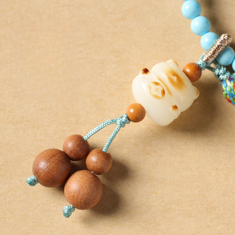 Buddha Life Tibetan Star Moon Bodhi Seeds Kitten Bracelet