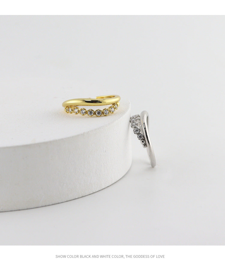 Dapaza S925 Sterling Silver Gold Plated Silver Ring