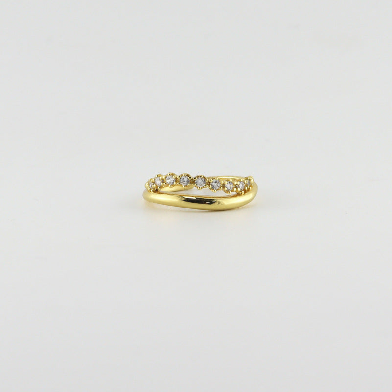 Dapaza S925 Sterling Silver Gold Plated Silver Ring