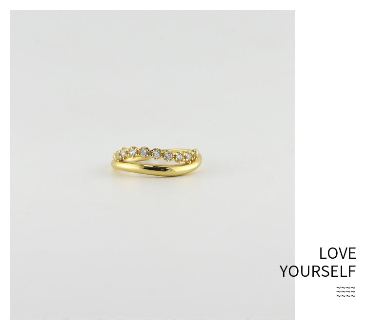 Dapaza S925 Sterling Silver Gold Plated Silver Ring