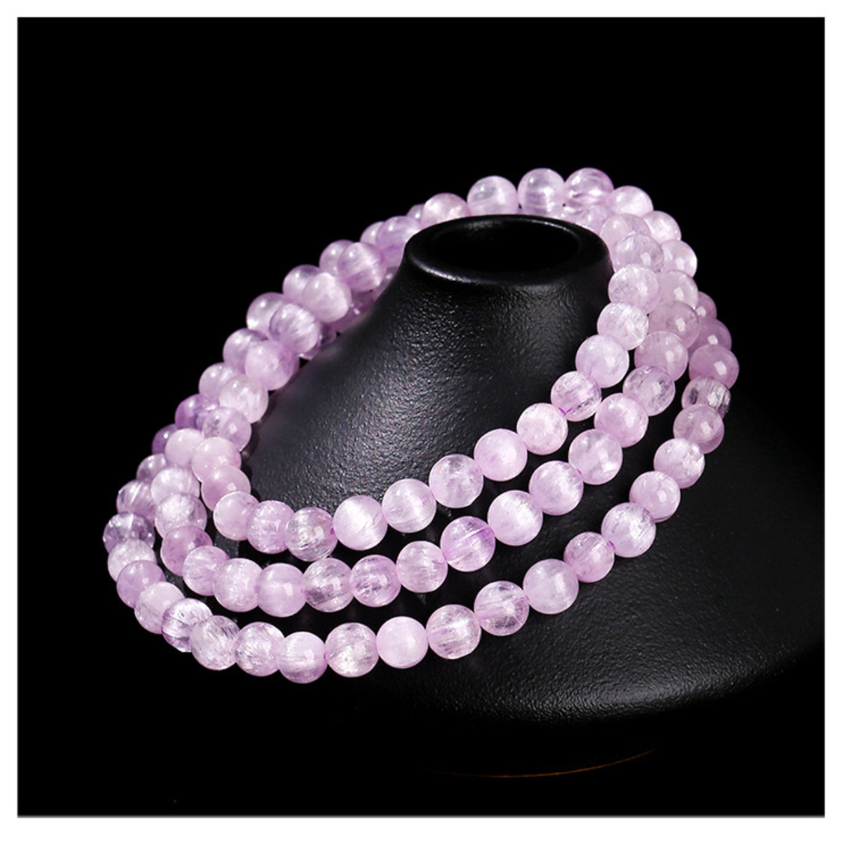 Buddha Life 5A Natural Afghan Kunzite Multi-ring Bracelet