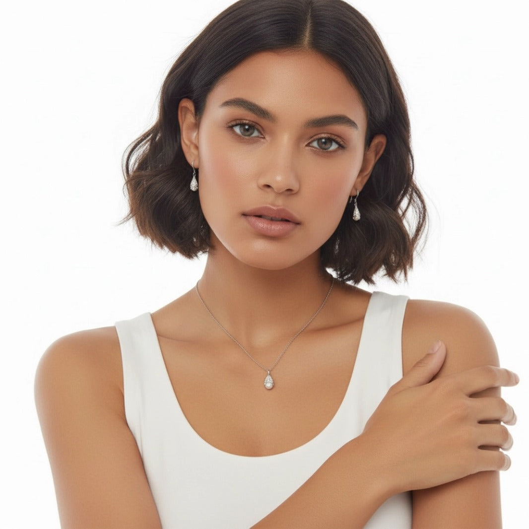 S925 Sterling Silver Ice Cream Drop Earrings – Teardrop Mother of Pearl Tassel Dangle Earrings for Women