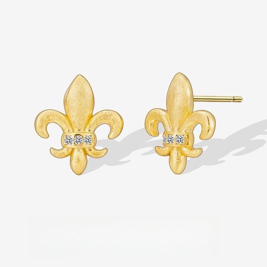 Dapaza S925 Sterling Silver Iris Matte Brushed Earrings