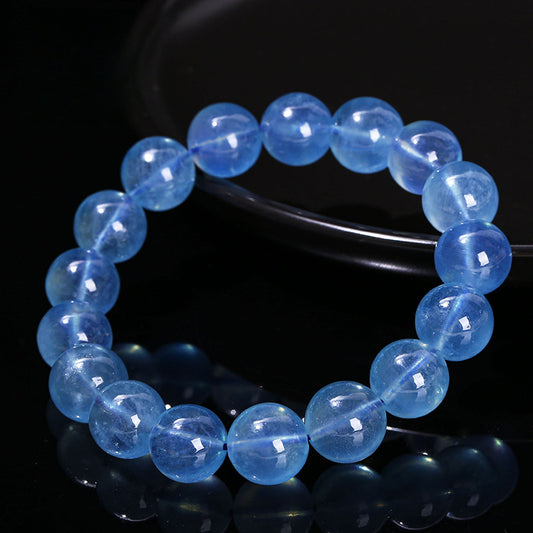 Natural Devil Blue Aquamarine Crystal Bracelet