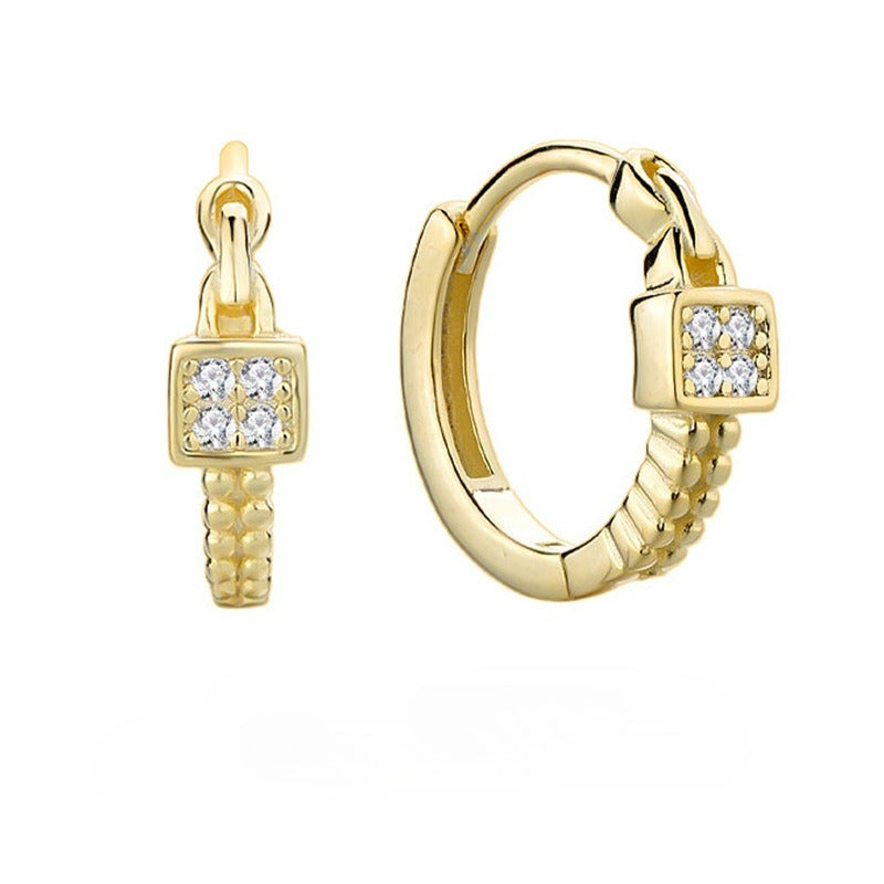 Dapaza 925 Sterling Silver Square Diamond Earrings