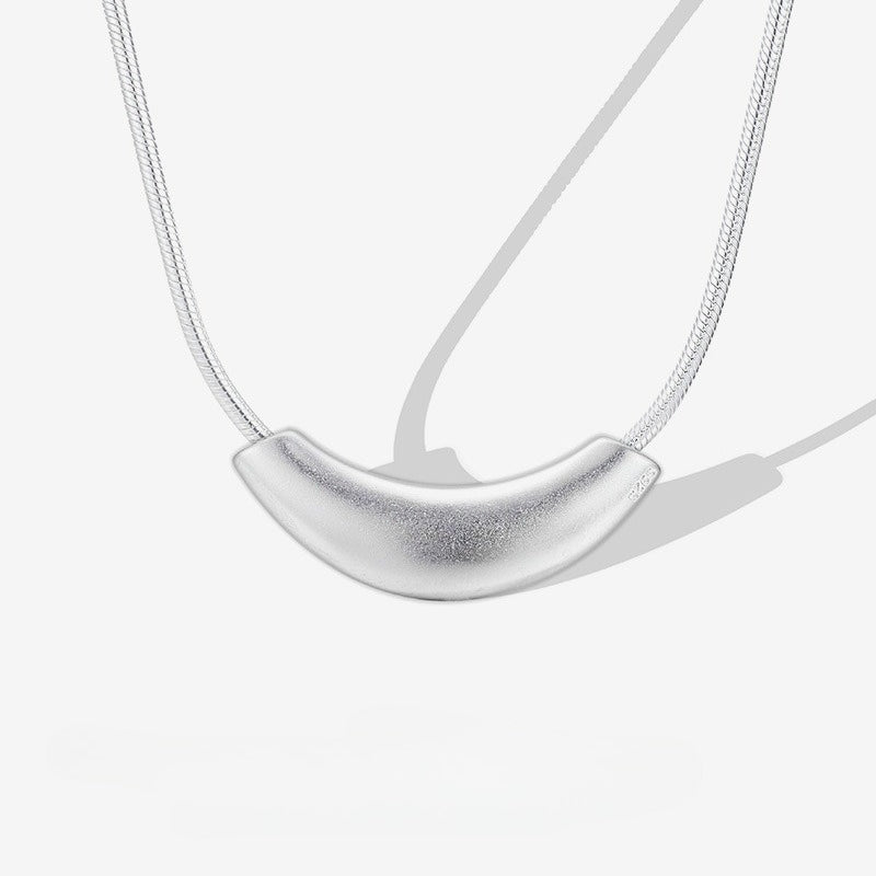 Dapaza S925 Sterling Silver Matte Scrub Snake Bone Necklace