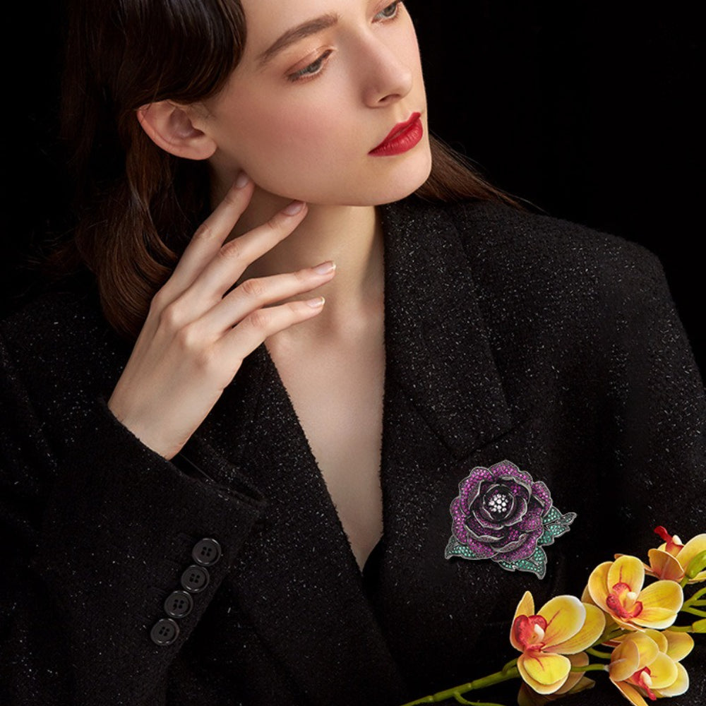 Heavy Industry Elegant Creative Rose Brooch Retro Three-dimensional Mother's Day Send Mother Versatile Fashion Flower Corsage