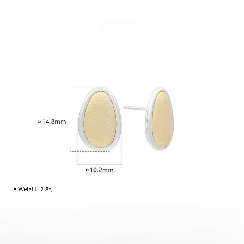 Dapaza S925 Silver Geometric Elliptical Earrings