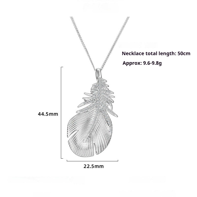 Dapaza S925 Sterling Silver Highlight Wings Two Wear Necklace Brooch