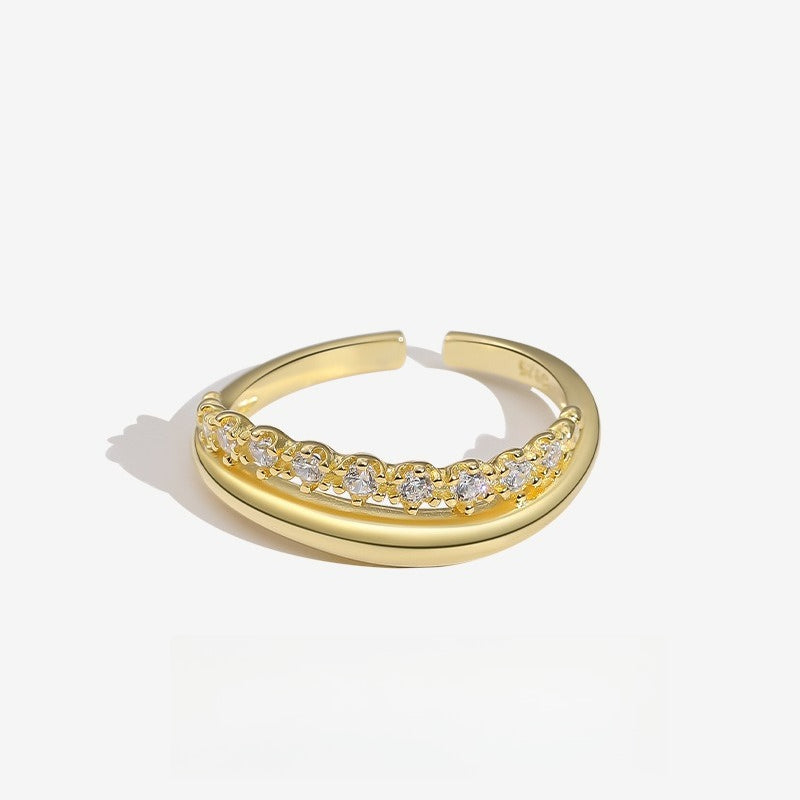 Dapaza S925 Sterling Silver Gold Plated Silver Ring