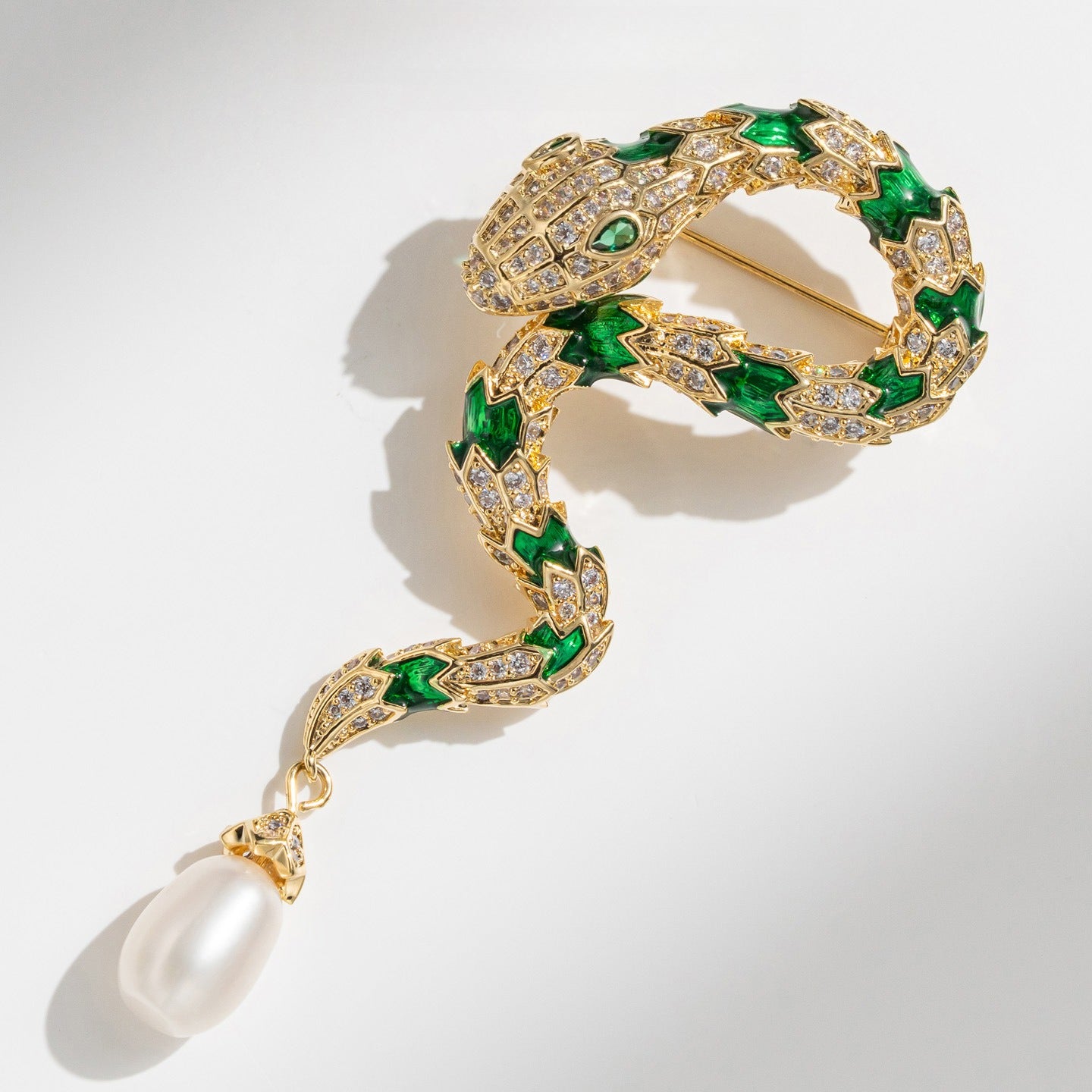 Freshwater Pearl Snake Brooch