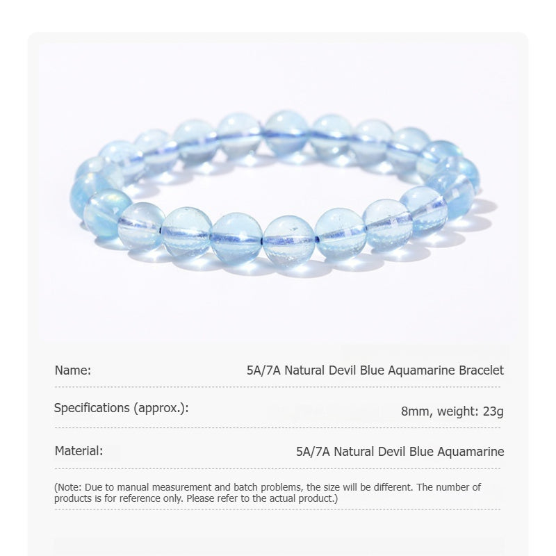 Buddha Life Natural Devil Blue Aquamarine Crystal Bracelet