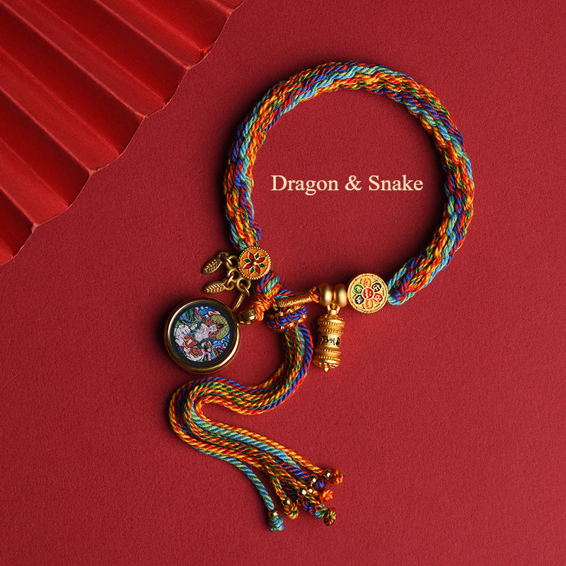 Buddha Life Eight Patron Saints of Tibetan Thangka, Tibetan Thangka Hand Rope