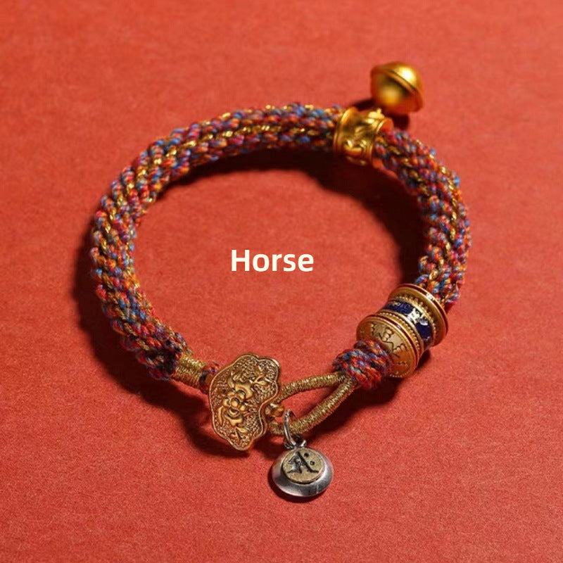 Buddha Life Zodiac Natal Buddha Woven Hand Rope Ping An Natal Year Bracelet
