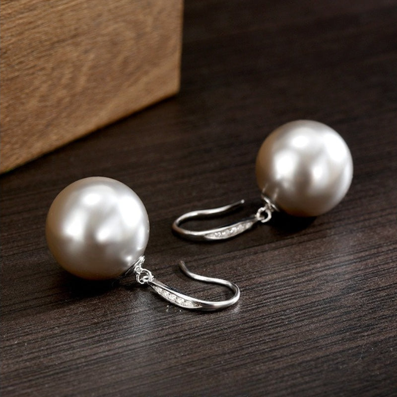 S925 Sterling Silver Earrings, Gray Pearl Earrings, Earrings, Ear Hooks, New High-end Sense, satile Stud Earrings for Women