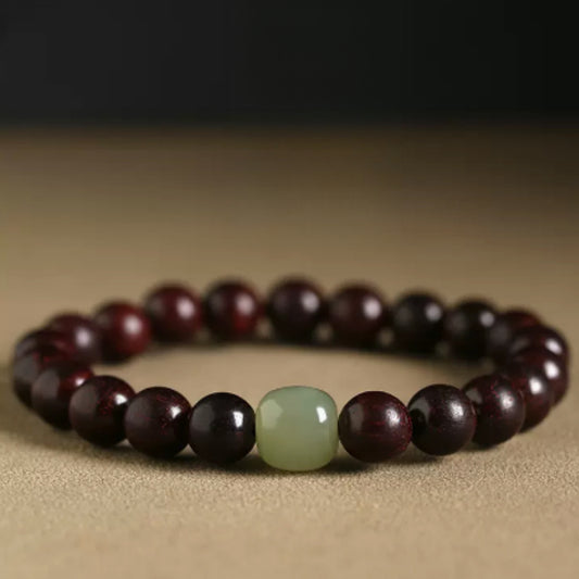 Buddha Life Natural lobular red sandalwood bracelet for men and women couples