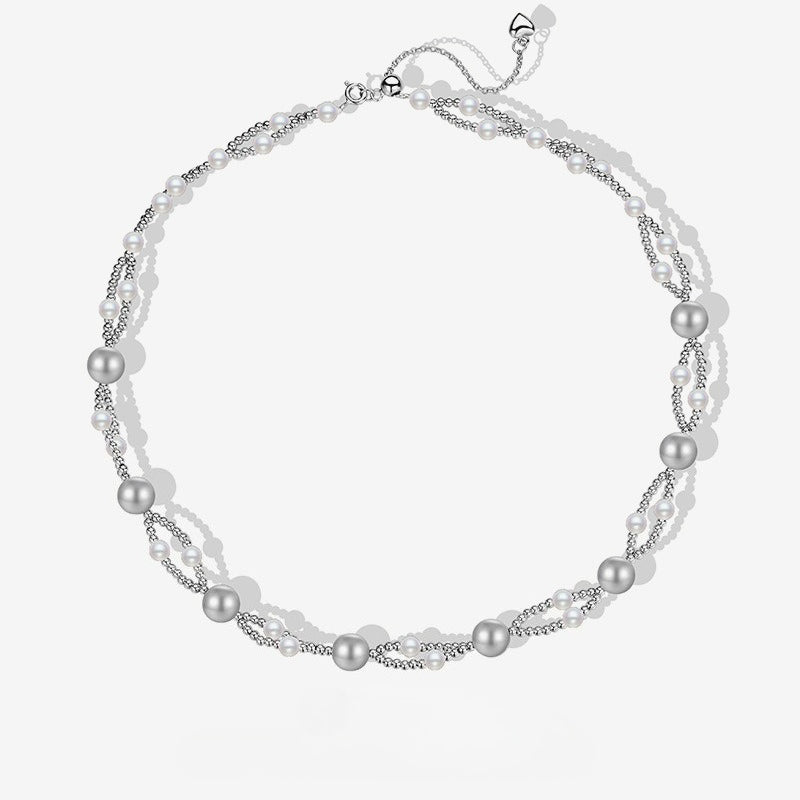 S925 Sterling Silver Pearl Bead Necklace