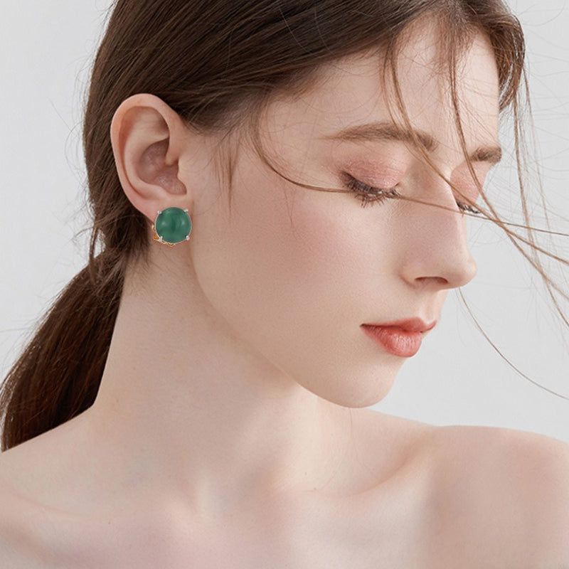 Stud Earrings, High-end Retro Temperament, New Chinese Double-sided Earrings, 925 Silver Needle Light Luxury Jewelry.