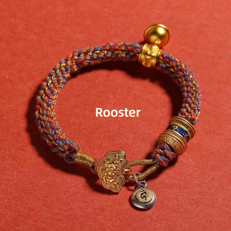 Buddha Life Zodiac Natal Buddha Woven Hand Rope Ping An Natal Year Bracelet
