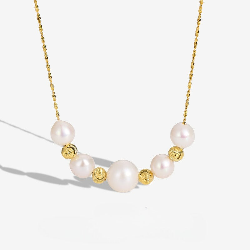 Freshwater Pearl Extra Fine Necklace Women's S925 Silver Clavicle Chain