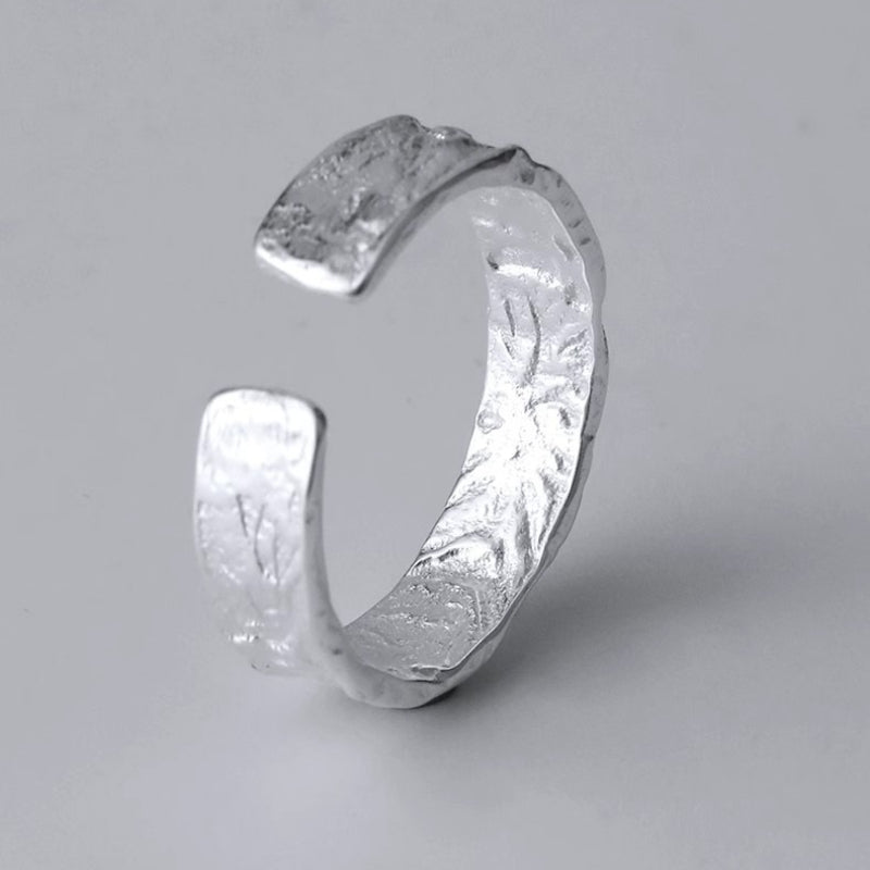 Dapaza S999 Silver Lava Texture Ring