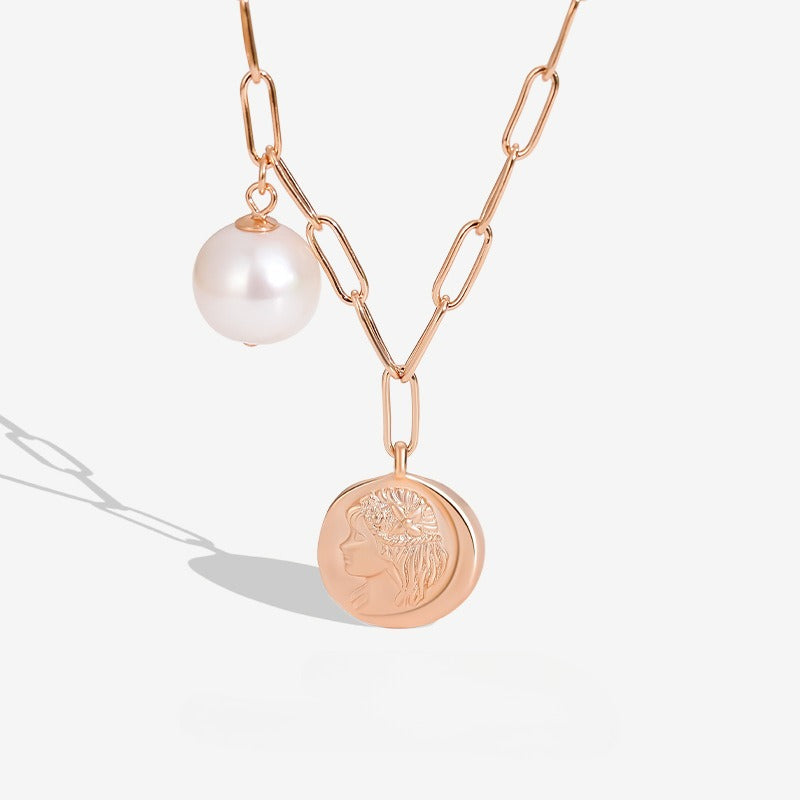 S925 Silver Tussauds Baroque Pearl Pendant Short Necklace