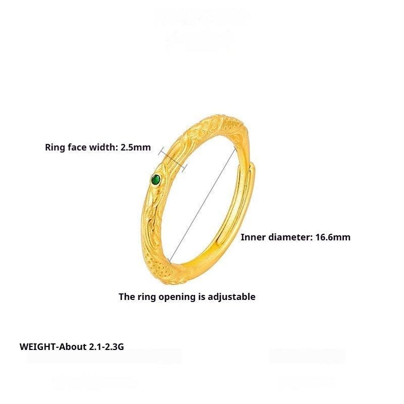 S925 Sterling Silver Necklace Female Niche Design New Chinese Style National Tide Engraving Nezha Qiankun Ring Set