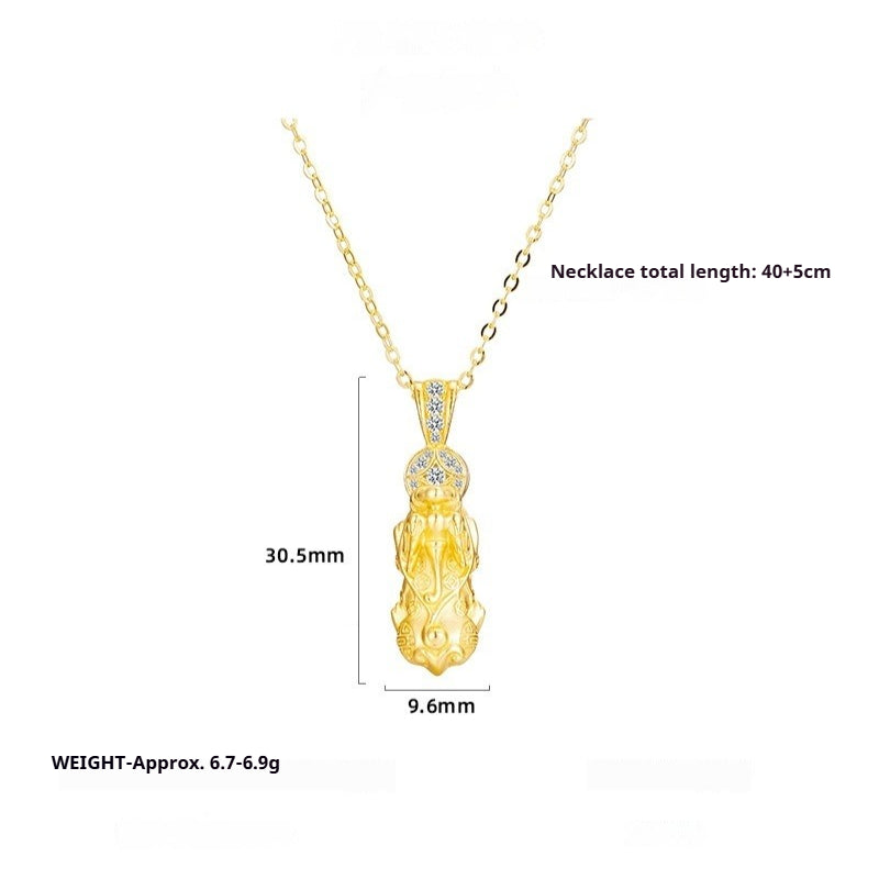 S925 Sterling Silver Pixiu Chinese Design Necklace