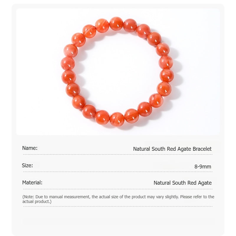 Buddha Life Natural South Red Agate Single Circle Bracelet