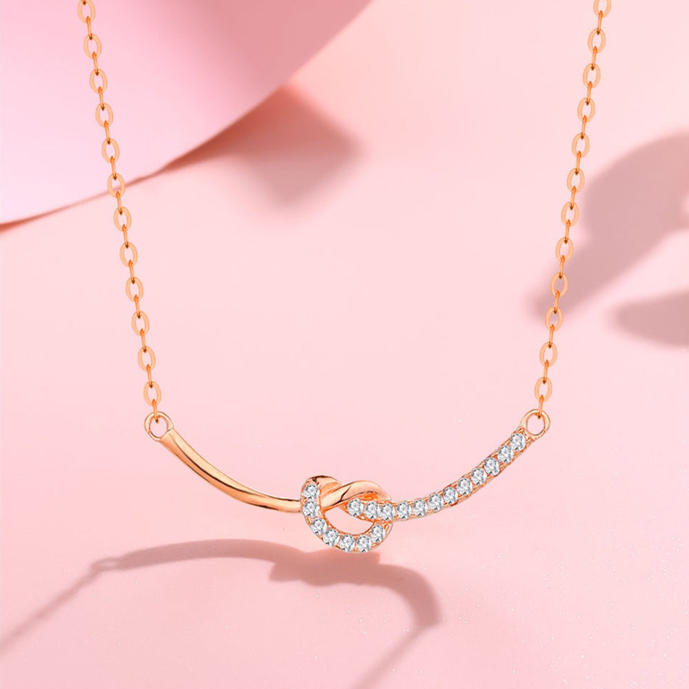 Dapaza Smile Knot Silver Necklace