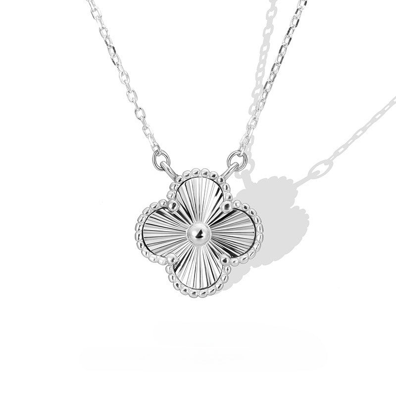 Christmas Gift 925 Sterling Silver Clover Necklace